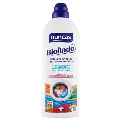 nuncas Biolindo Detersivo lavatrice Capi bianchi e colorati 1 l